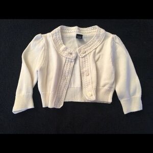 BabyGap Toddler Shrug Cardigan white Knit, 2T.